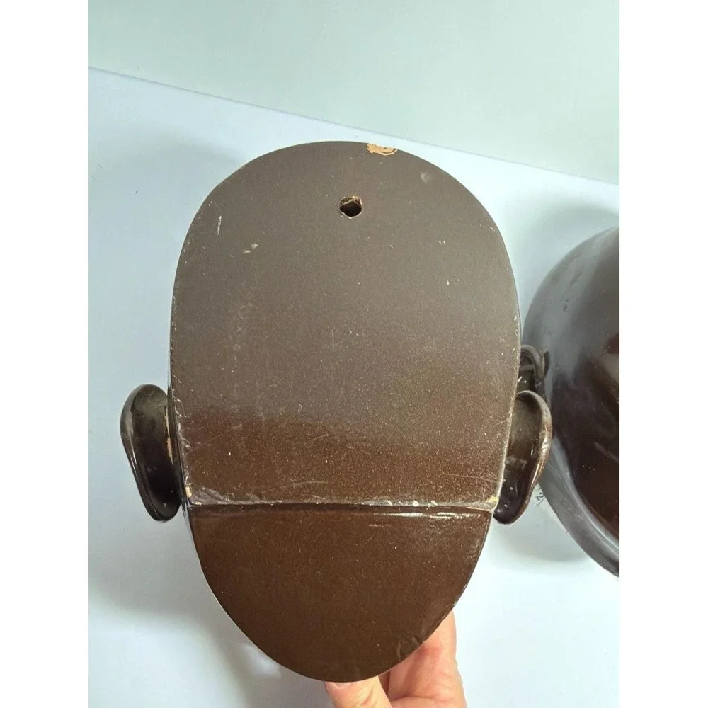 Vintage Female Face Wall Hanging Mask Decor Brown Glaze set‎ of 2